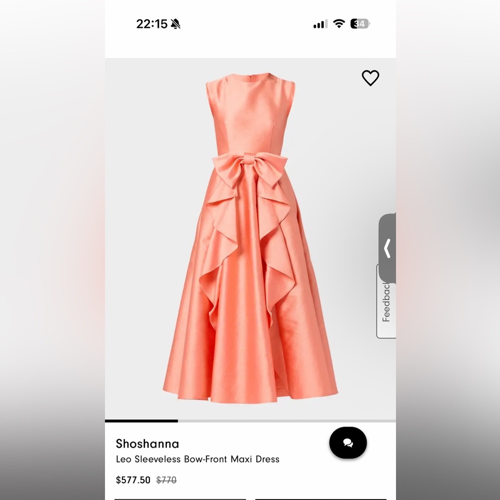 Shoshanna Peach Maxi Skirt